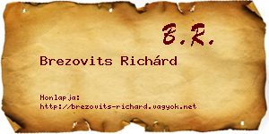 Brezovits Richárd névjegykártya
